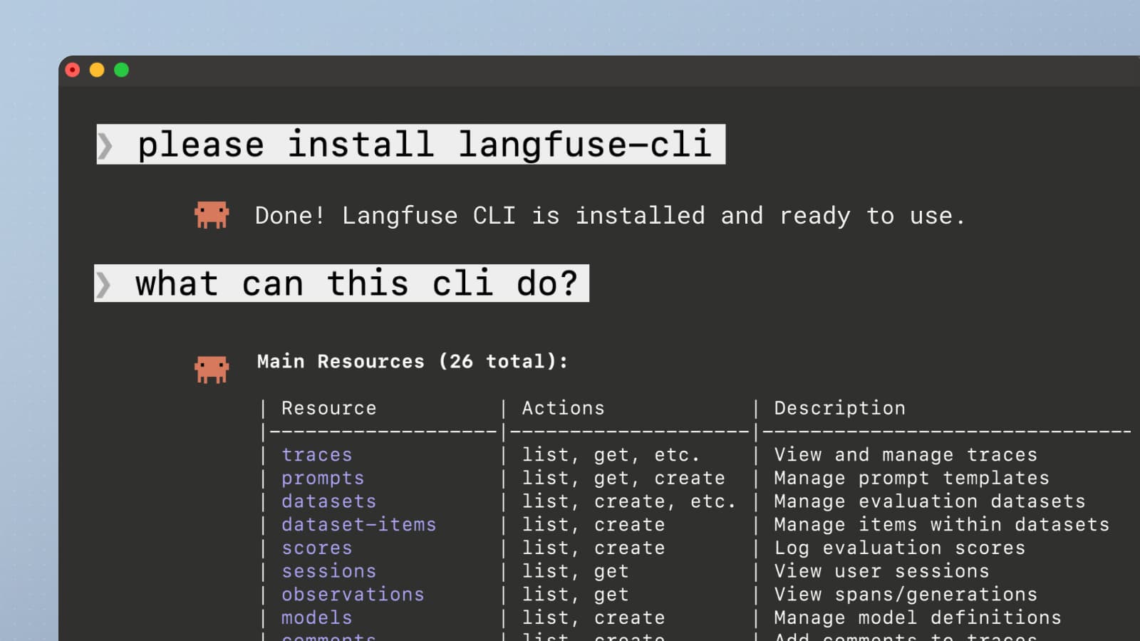 Langfuse CLI